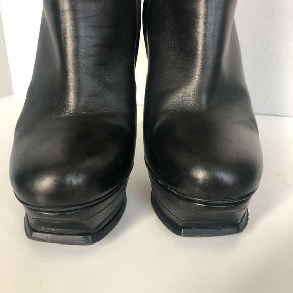 YSL Tribute Black Platform Knee High Boot 38.5 - Picture 3 of 14